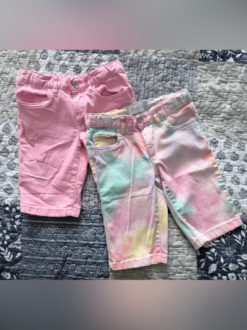 2 pairs children’s Place Girls' Pink & Pastel Tie-Dye Shorts Set